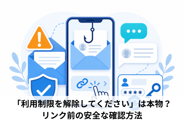 「利用制限を解除してください」は本物？リンク前の安全な確認方法