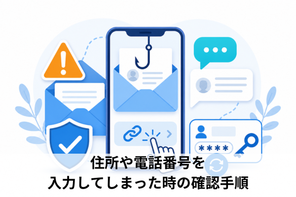 住所や電話番号を入力してしまった時の確認手順