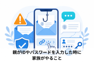 親がIDやパスワードを入力した時に家族がやること