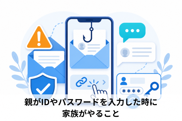 親がIDやパスワードを入力した時に家族がやること