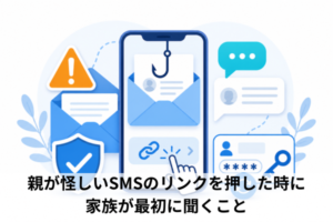 親が怪しいSMSのリンクを押した時に家族が最初に聞くこと