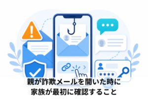 親が詐欺メールを開いた時に家族が最初に確認すること
