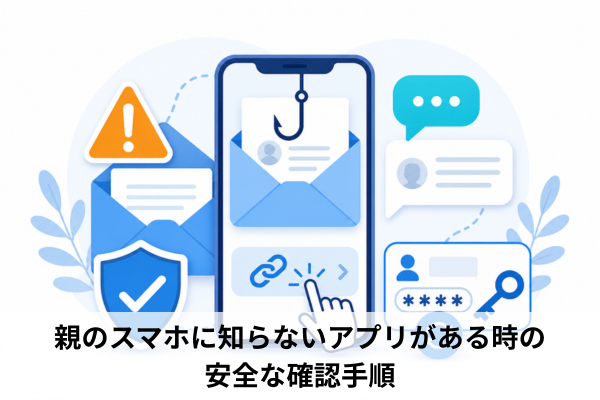 親のスマホに知らないアプリがある時の安全な確認手順