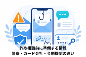詐欺相談前に準備する情報｜警察・カード会社・金融機関の違い