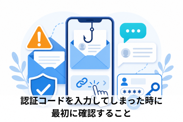 認証コードを入力してしまった時に最初に確認すること