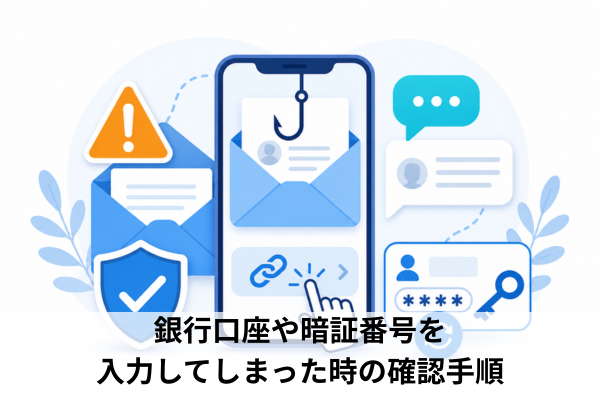銀行口座や暗証番号を入力してしまった時の確認手順