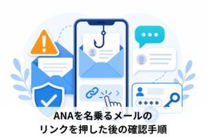 ANAを名乗るメールのリンクを押した後の確認手順