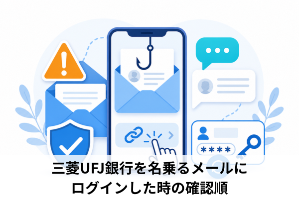 三菱UFJ銀行を名乗るメールにログインした時の確認順