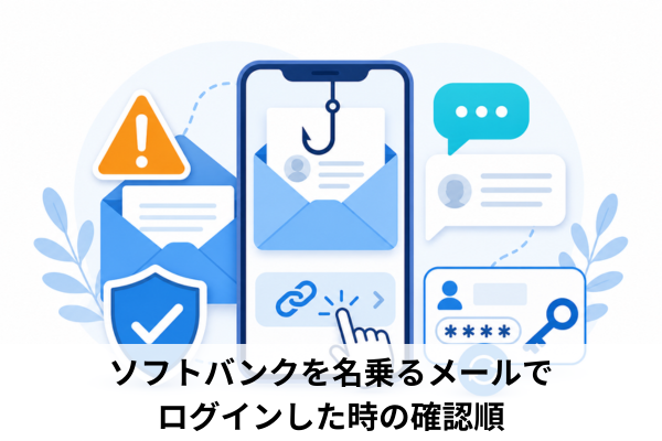 ソフトバンクを名乗るメールでログインした時の確認順