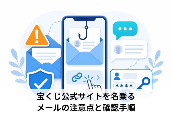 宝くじ公式サイトを名乗るメールの注意点と確認手順